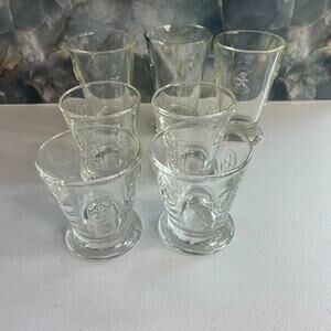 La Rochere Fleur De Lys and Bee Set of 7 Glass Tumblers